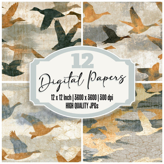 Batik Duck Oat Linen Pebble Digital Paper Pack (DDD012805)