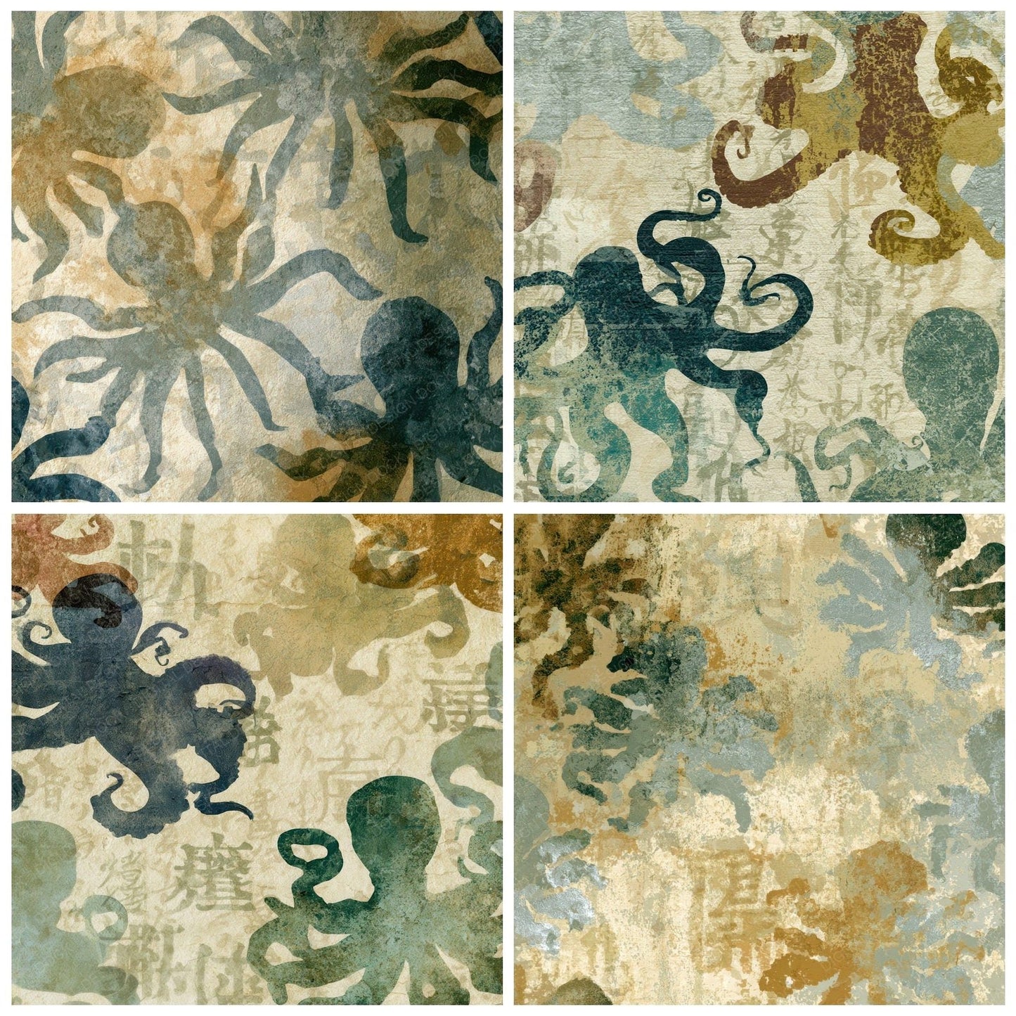 Fresco Octopus Tobacco Sage Digital Paper Pack (DDD012810)
