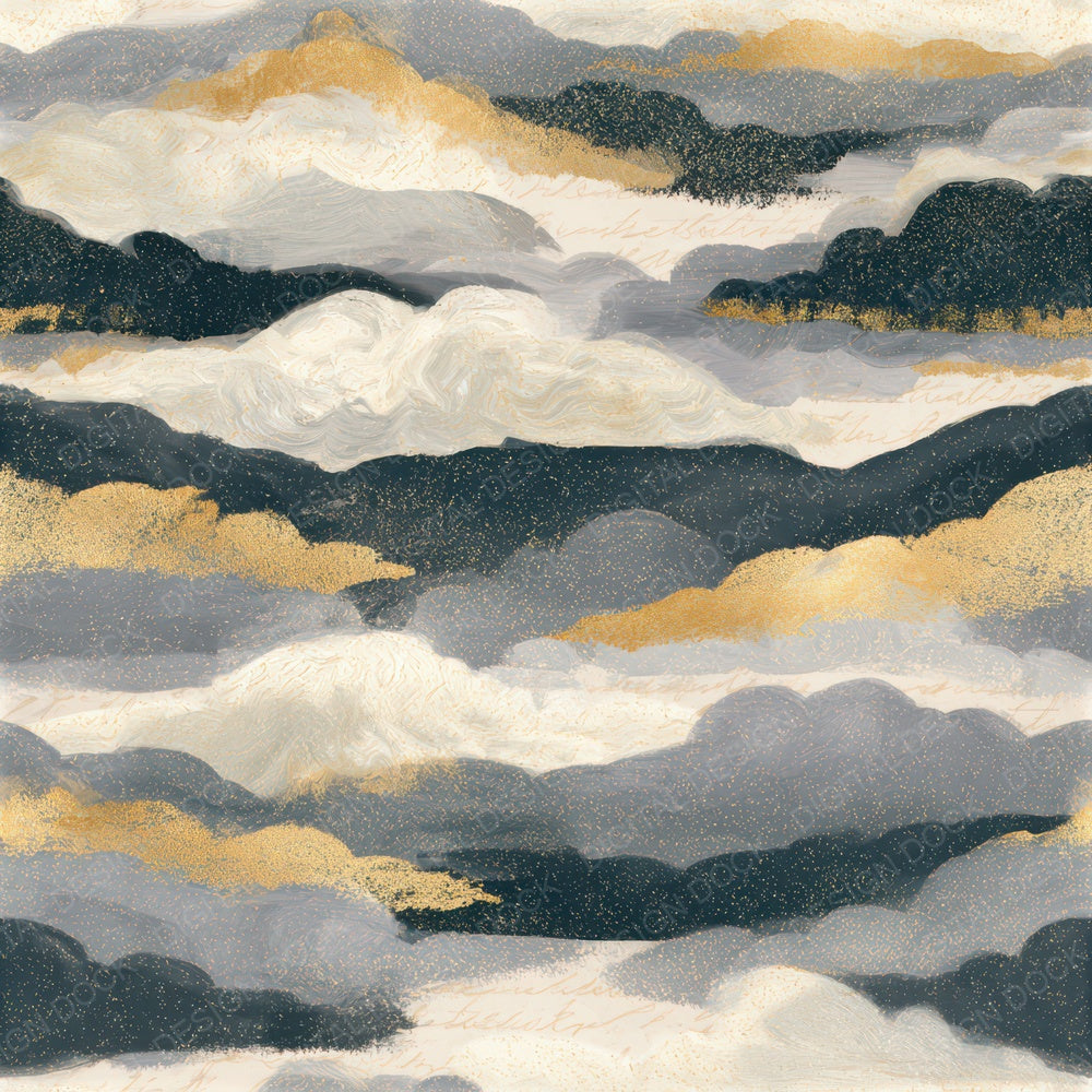 Gouache Storm Clouds Shell Seamless Digital Paper Pack (DDD012812)