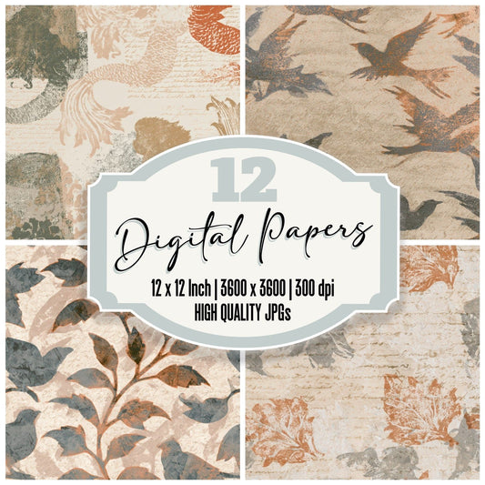 Indian Block Print Sirens Sand Digital Paper Pack (DDD012813)