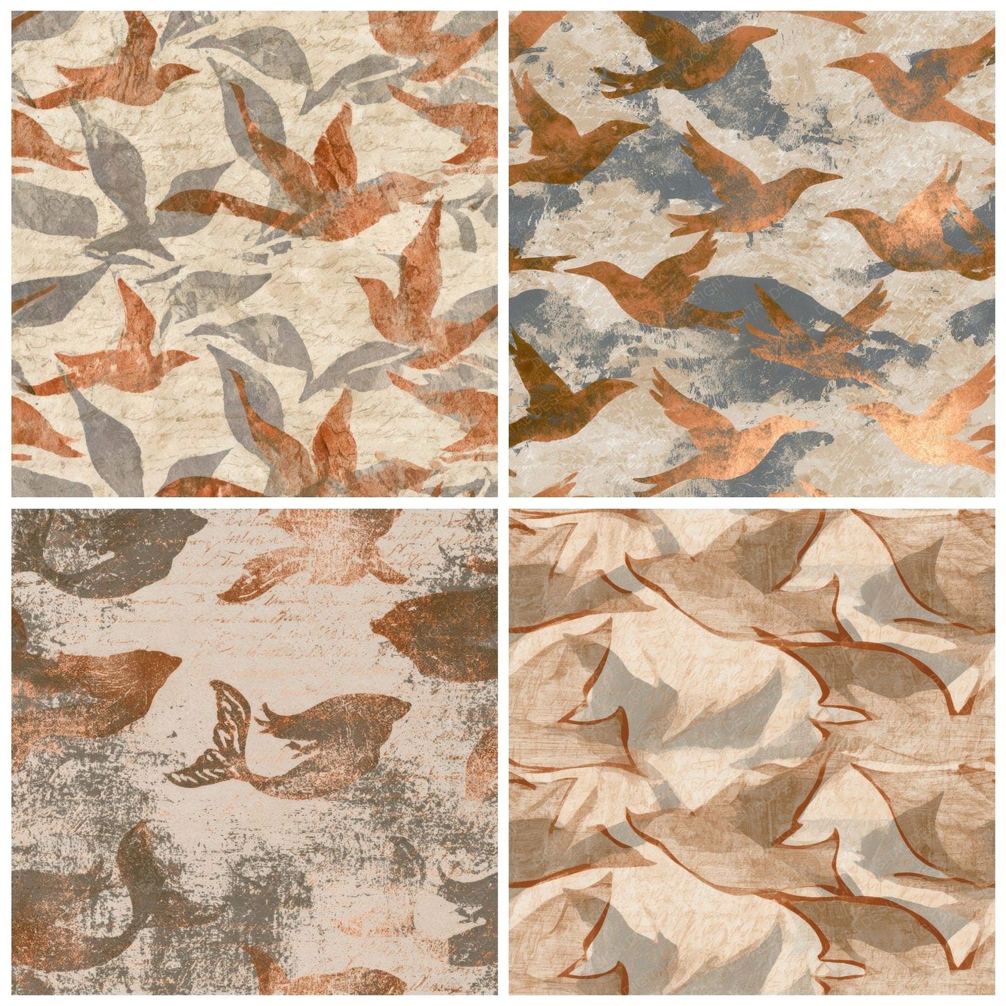 Indian Block Print Sirens Sand Digital Paper Pack (DDD012813)