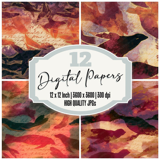 Infrared Selkie Wine Ivory Seamless Digital Paper Pack (DDD012815)