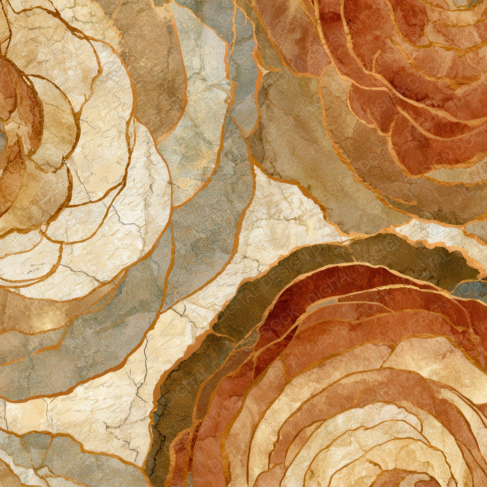 Ink Wash Ranunculus Sienna Seamless Digital Paper Pack (DDD012817)