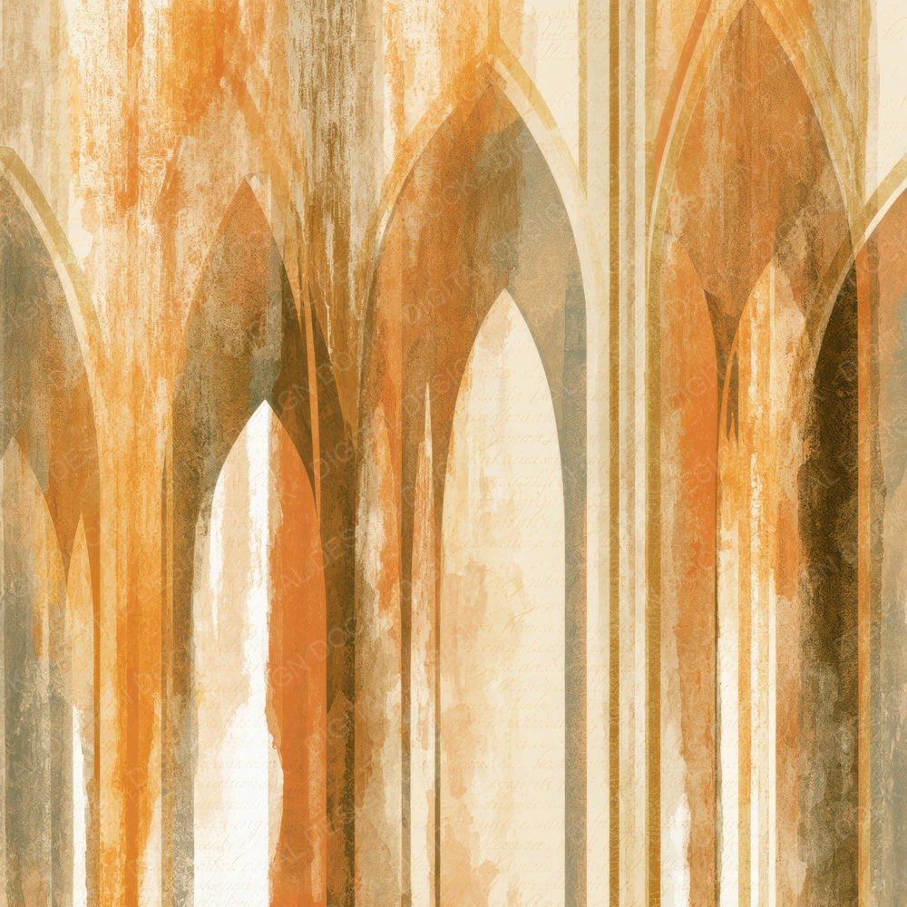 Sumi-e Gothic Arches Ochre Digital Paper Pack (DDD012819)