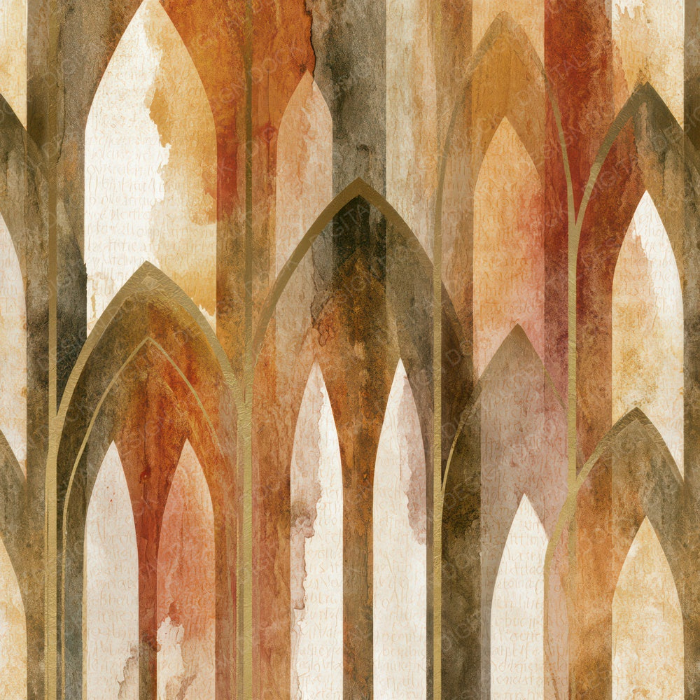 Sumi-e Gothic Arches Ochre Digital Paper Pack (DDD012819)