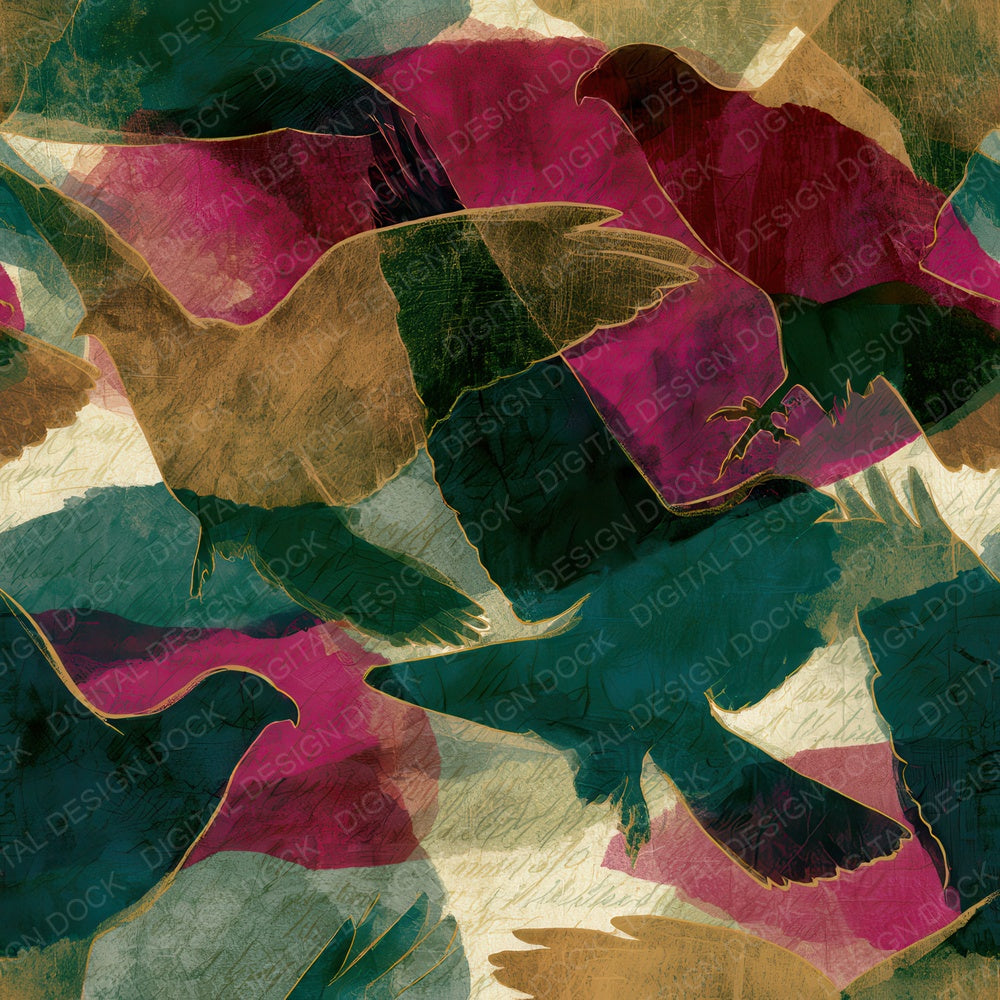 X Ray Falcon Magenta Jungle Green Digital Paper Pack (DDD012823)