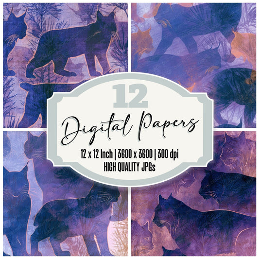 X-Ray Lynx Amethyst Pearl Digital Paper Pack (DDD012824)