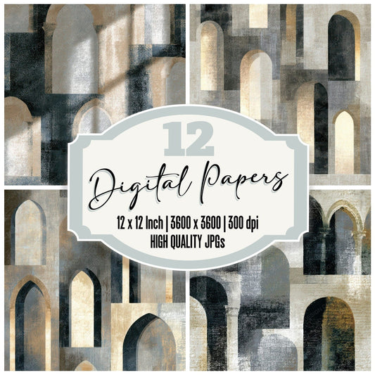 Egg Tempera Venetian Windows Oyster Digital Paper Pack (DDD012828)