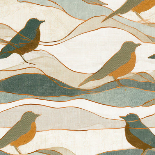 Embroidery Robin Adobe Sage Digital Paper Pack (DDD012829)