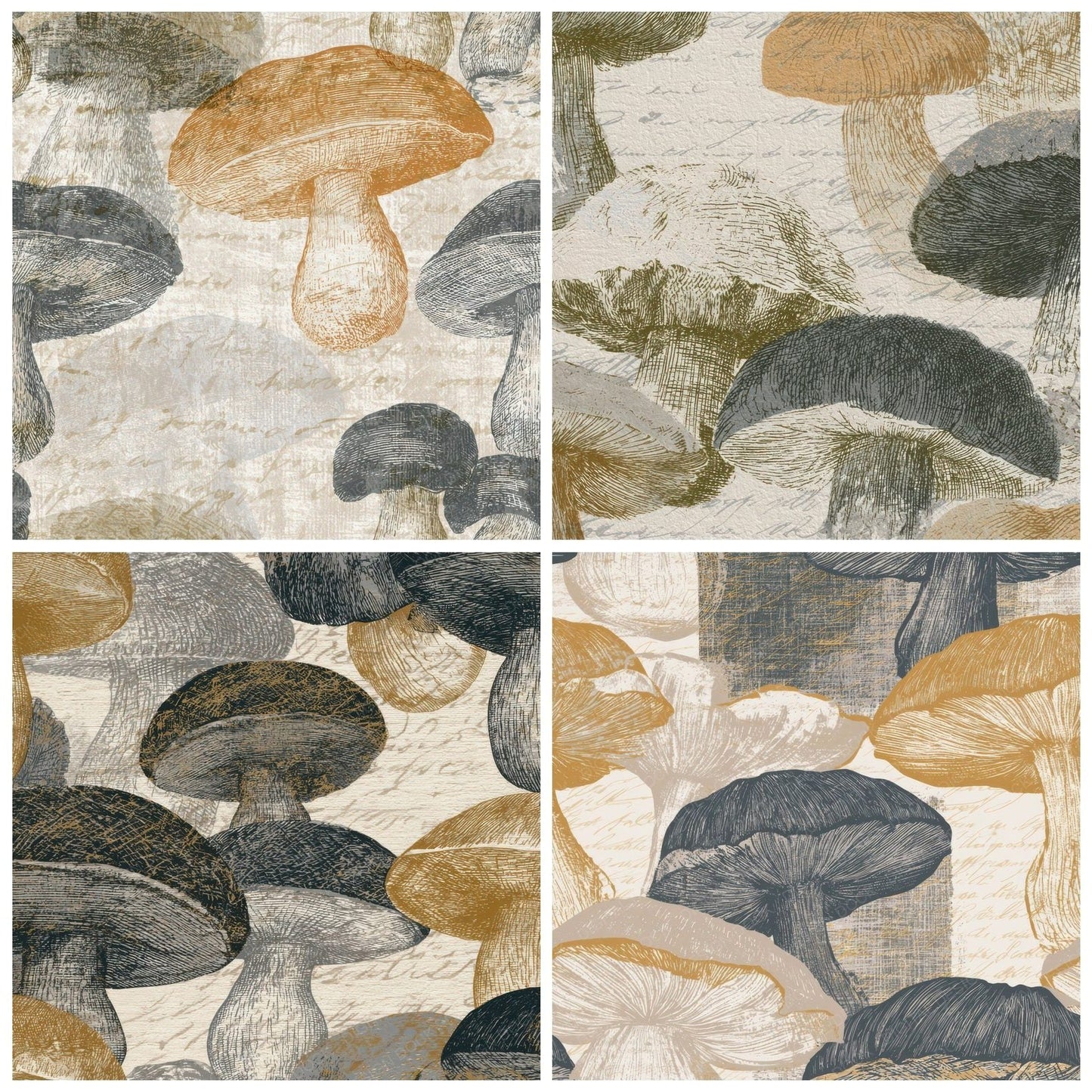 Engraving Porcini Oyster Grey Digital Paper Pack (DDD012836)