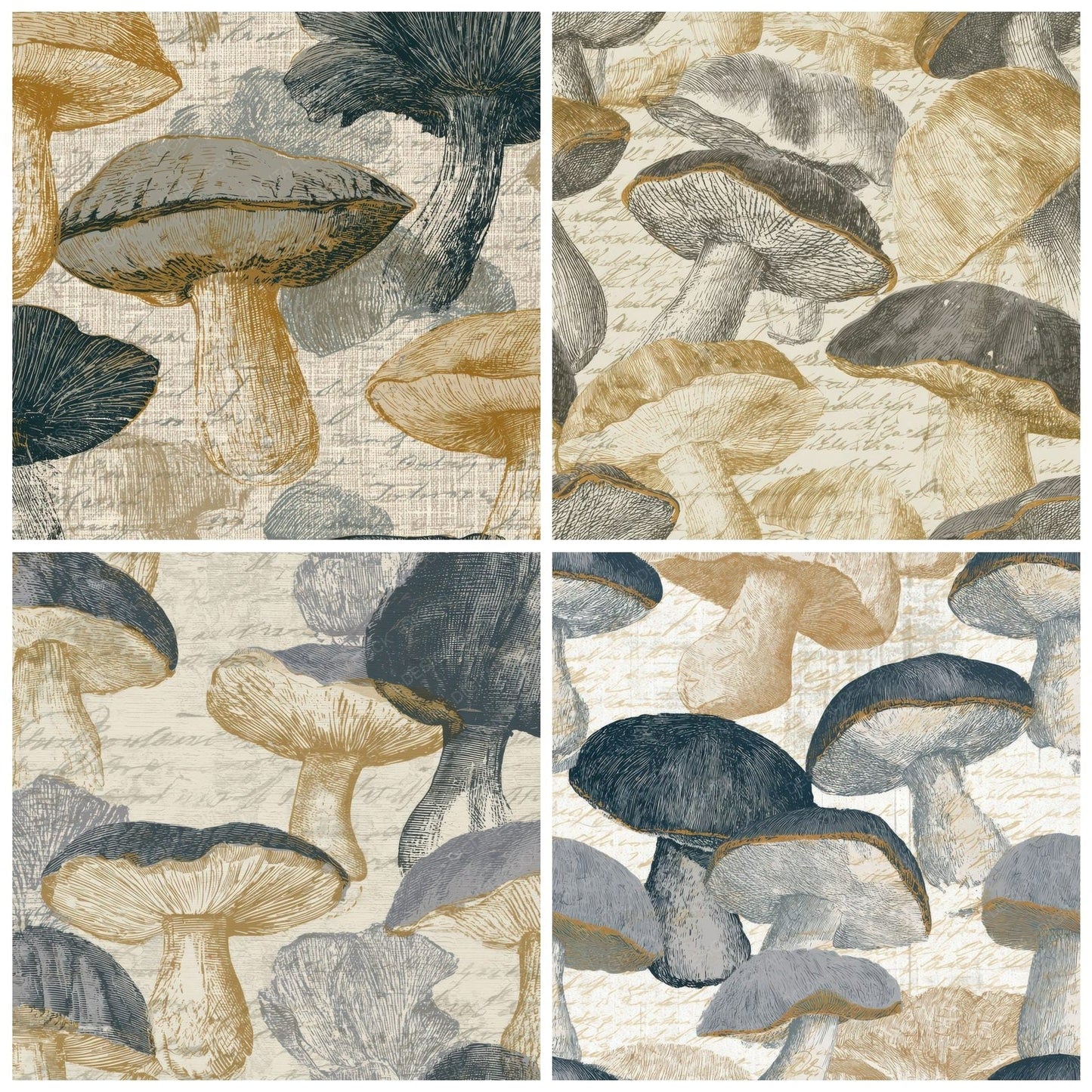 Engraving Porcini Oyster Grey Digital Paper Pack (DDD012836)