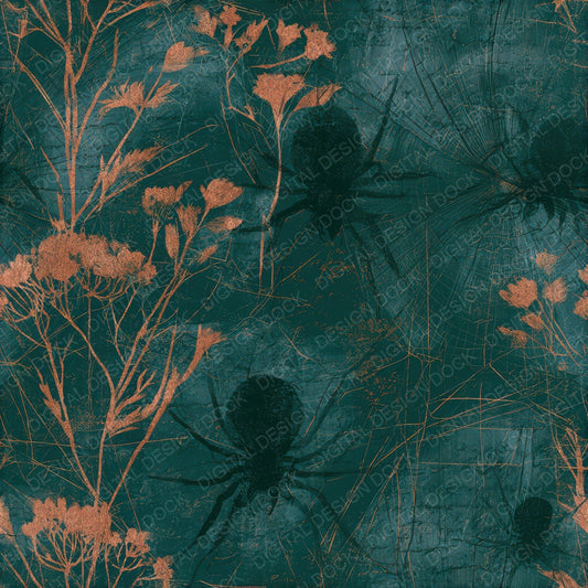 X Ray Spider Web Copper Seamless Digital Paper Pack (DDD012844)