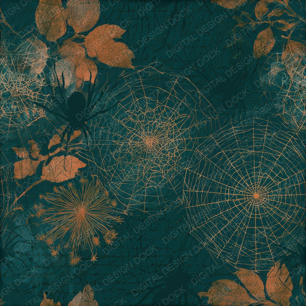 X Ray Spider Web Copper Seamless Digital Paper Pack (DDD012844)