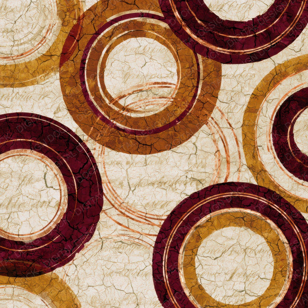Batik Planetary Rings Cinnamon Burgundy Digital Paper Pack (DDD012846)