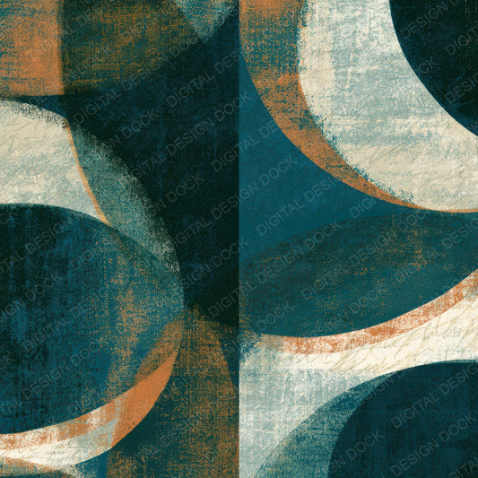 Indian Block Print Organic Curves Teal Bone Digital Paper Pack (DDD012854)
