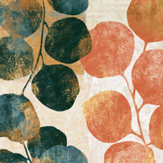 Letterpress Eucalyptus Terracotta Stone Digital Paper Pack (DDD012855)