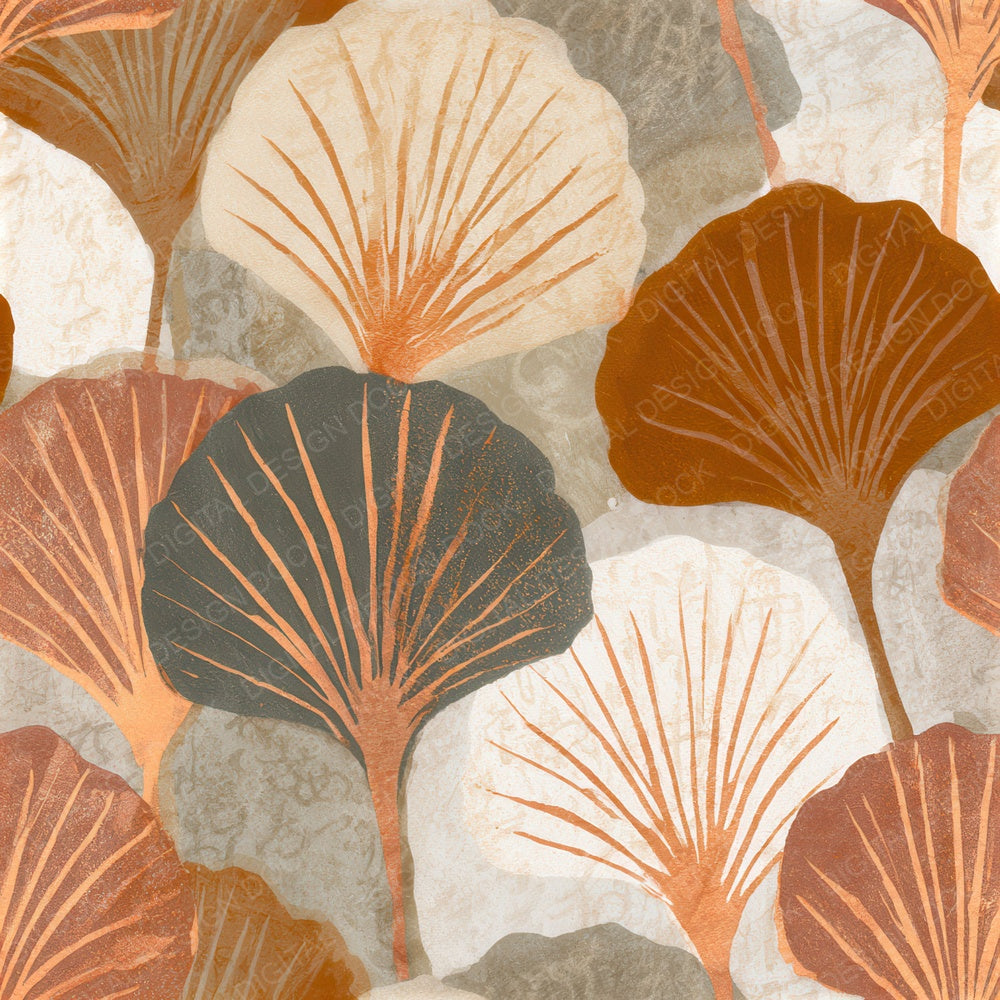 Letterpress Shell Collection Seamless Digital Paper Pack (DDD012856)
