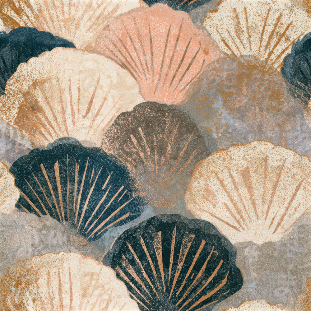 Letterpress Shell Collection Seamless Digital Paper Pack (DDD012856)