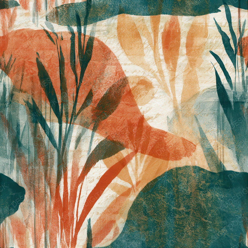 Lithograph Beaver Reed Papaya Seamless Digital Paper Pack (DDD012857)