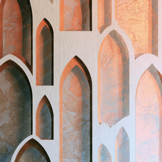 Papercut Gothic Arches Peach Cream Digital Paper Pack (DDD012860)