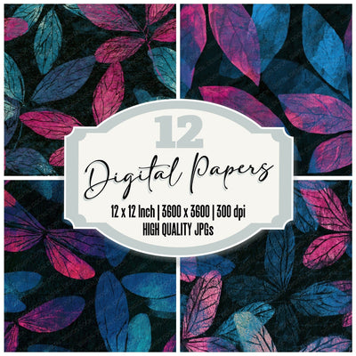Lithograph Fairy Wings Electric Pink Cyan Digital Paper Pack (DDD012873)