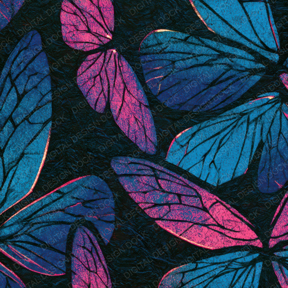 Lithograph Fairy Wings Electric Pink Cyan Digital Paper Pack (DDD012873)