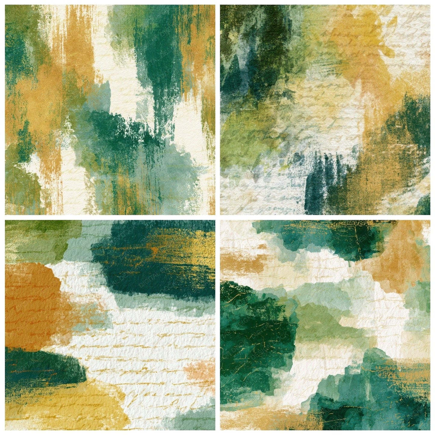 Lithograph Green Butter Ivory Tonal Digital Paper Pack (DDD012875)
