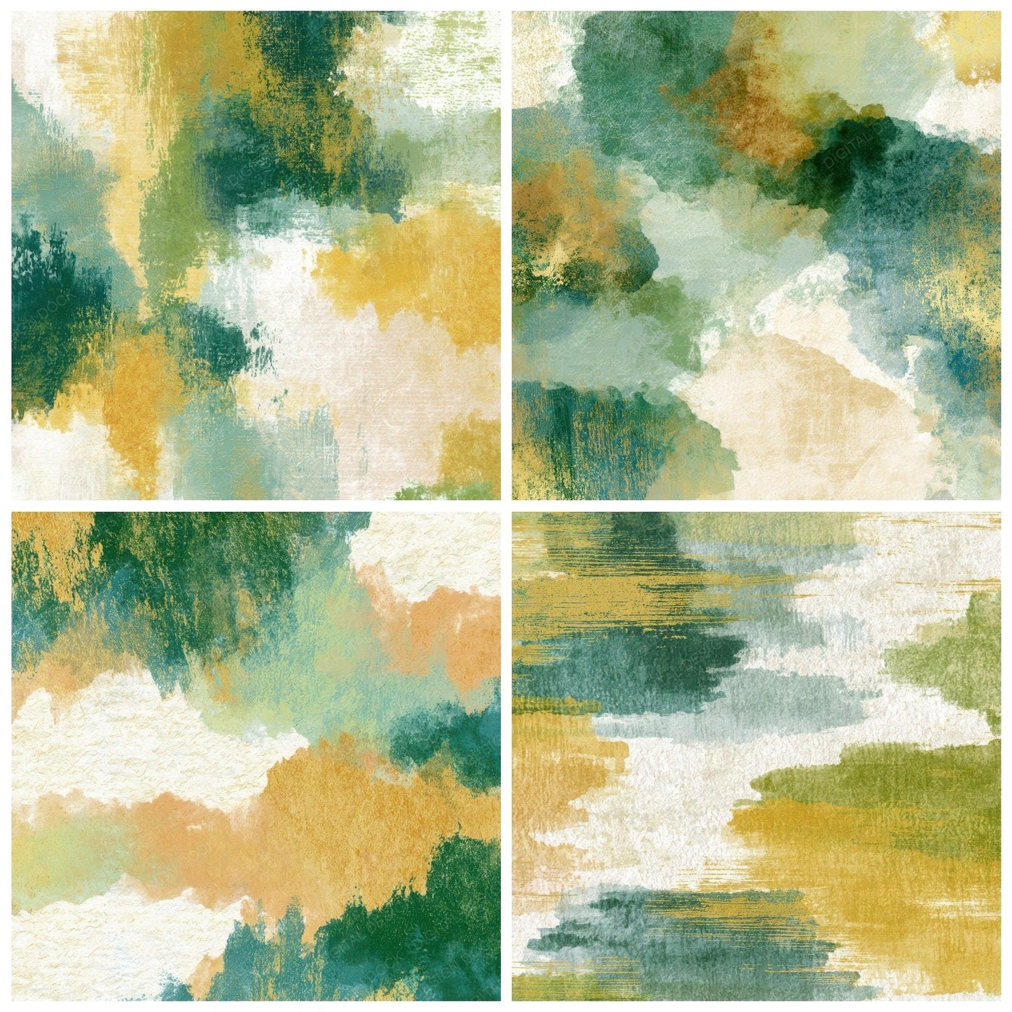 Lithograph Green Butter Ivory Tonal Digital Paper Pack (DDD012875)