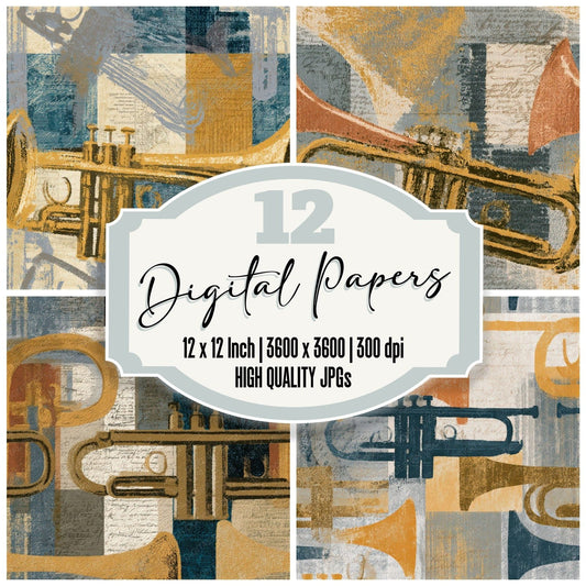 Naturalist Trumpet Sand Biscuit Seamless Digital Paper Pack (DDD012876)