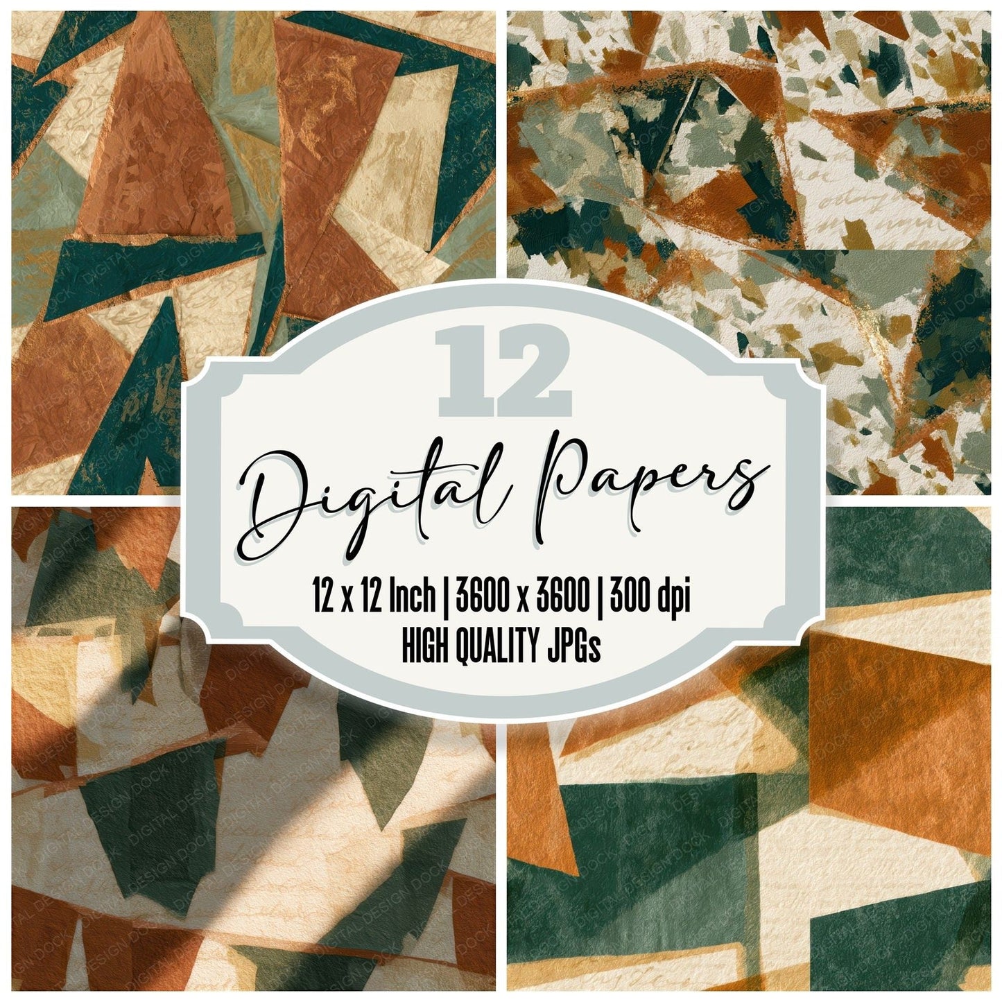 Papercut Flag Tobacco Sage Seamless Digital Paper Pack (DDD012877)
