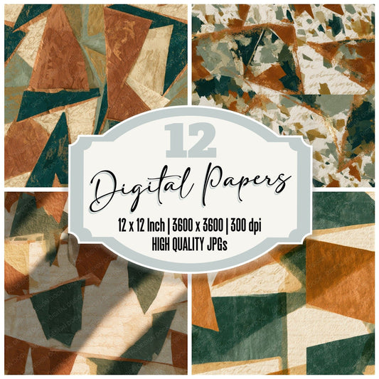 Papercut Flag Tobacco Sage Seamless Digital Paper Pack (DDD012877)