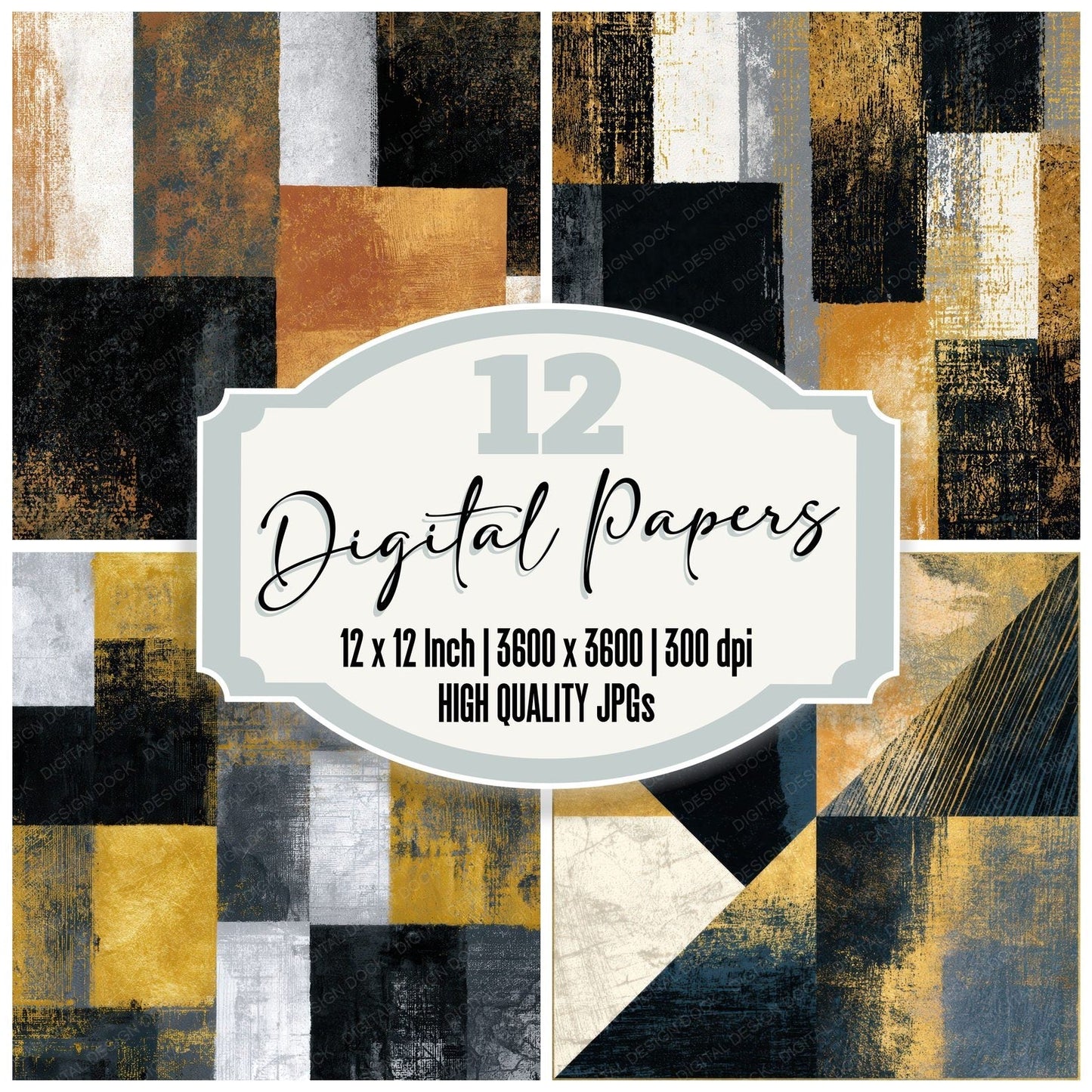 Tempera Black Chalk Tonal Digital Paper Pack (DDD012880)