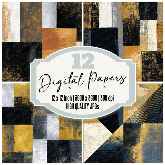 Tempera Black Chalk Tonal Digital Paper Pack (DDD012880)