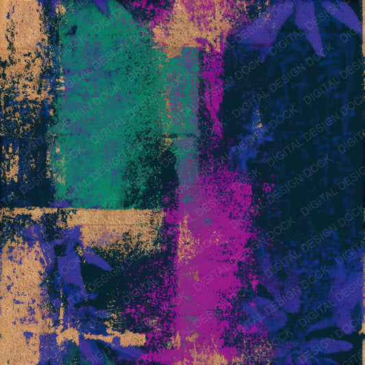 Woodblock Neon Magenta Midnight Abstract Seamless Digital Paper Pack (DDD012883)
