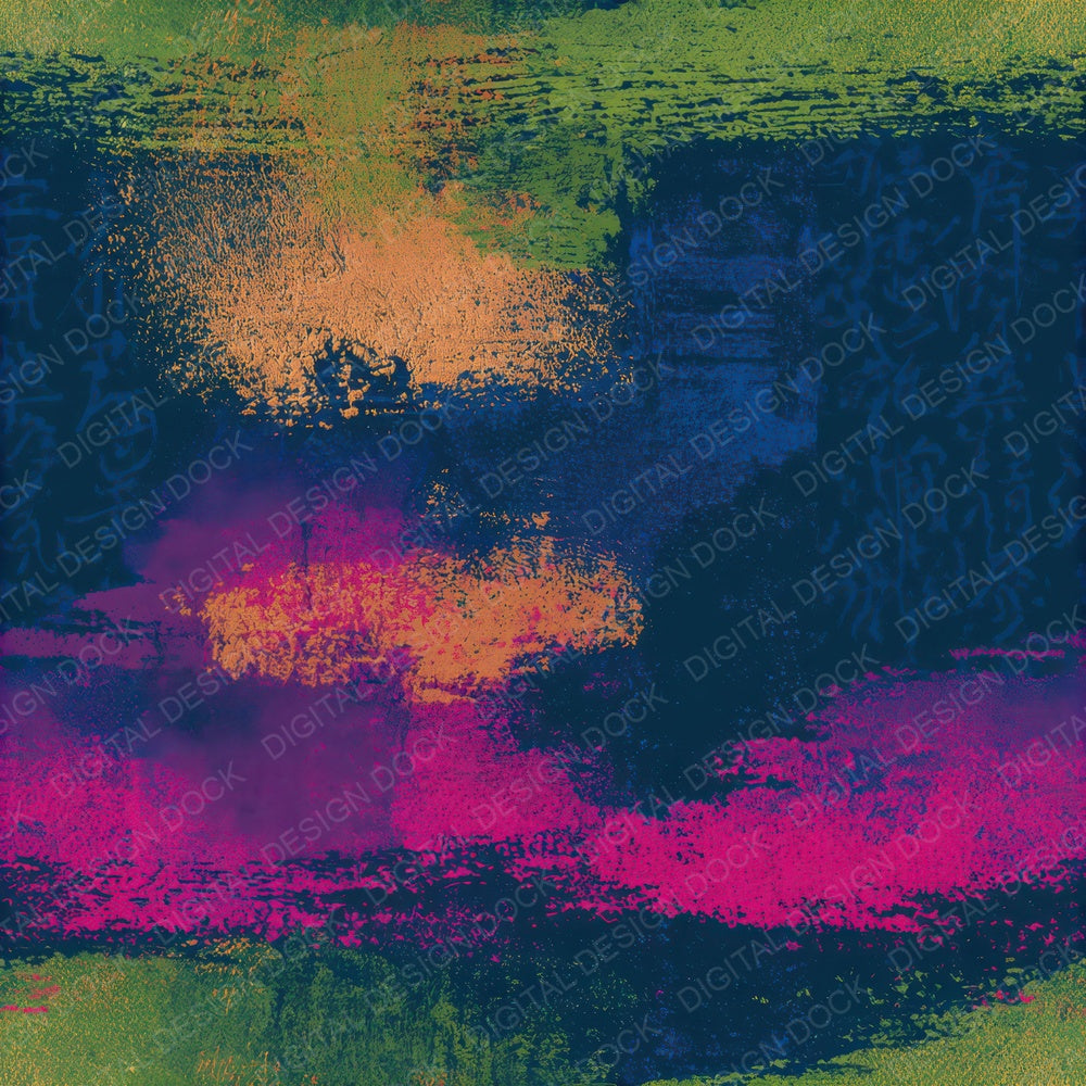 Woodblock Neon Magenta Midnight Abstract Seamless Digital Paper Pack (DDD012883)