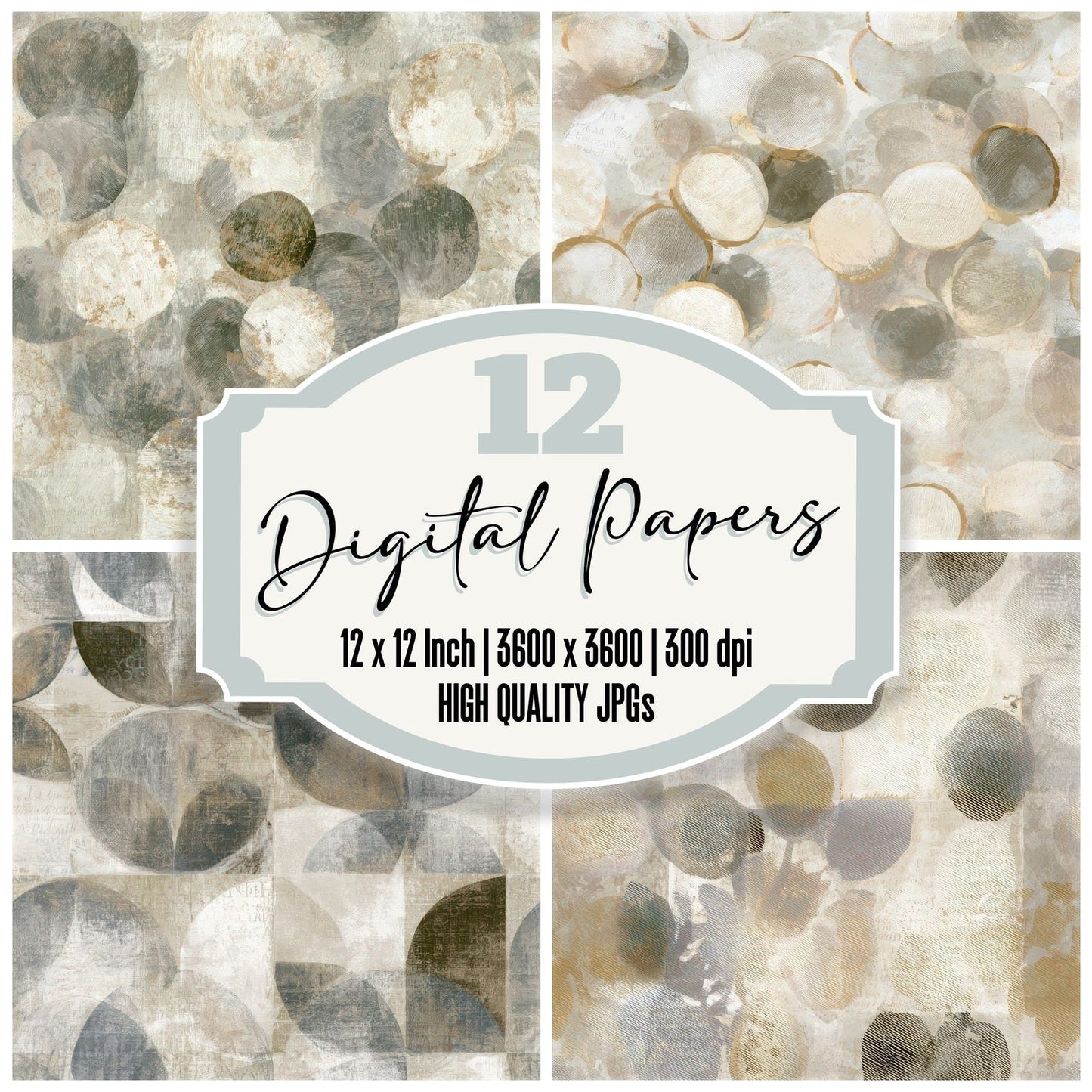 Egg Tempera Memento Lockets Bone Seamless Digital Paper Pack (DDD012886)