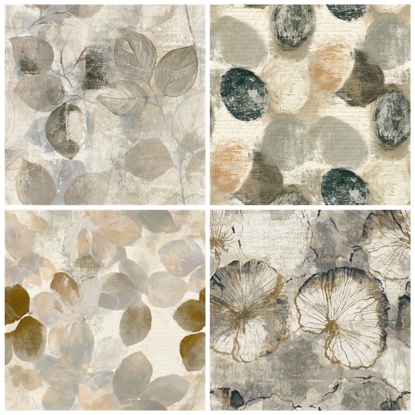 Egg Tempera Memento Lockets Bone Seamless Digital Paper Pack (DDD012886)
