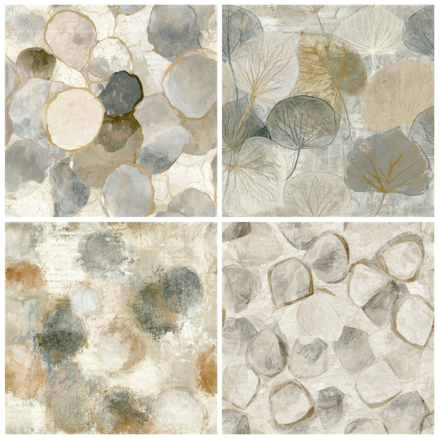 Egg Tempera Memento Lockets Bone Seamless Digital Paper Pack (DDD012886)