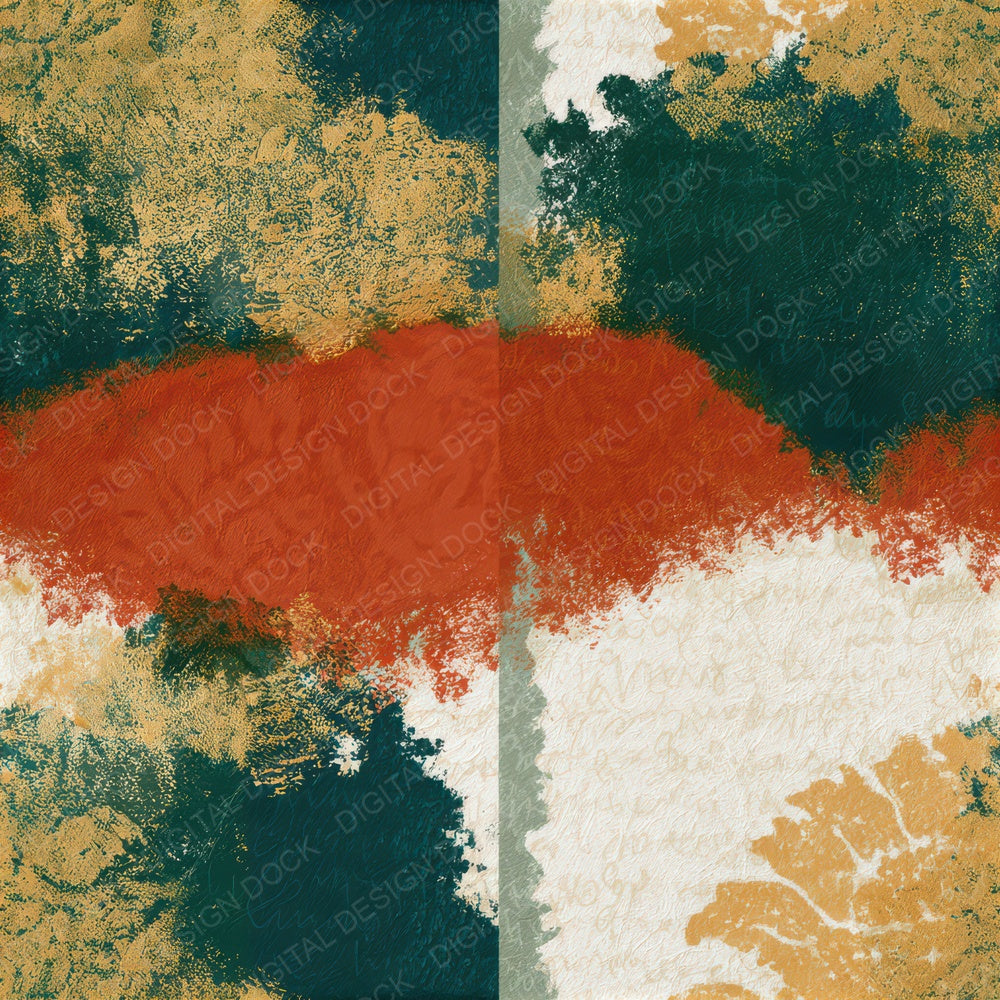 Indian Block Rust Moss Ivory Tonal Seamless Digital Paper Pack (DDD012892)