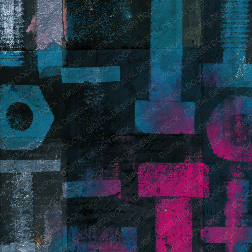 Photogram Rivets Skulls Teal Magenta Digital Paper Pack (DDD012896)