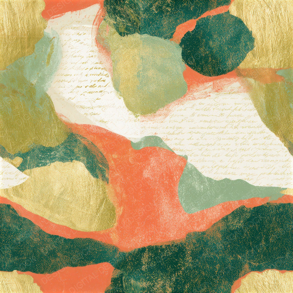 Risograph Apricot Pistachio Abstract Seamless Digital Paper Pack (DDD012897)