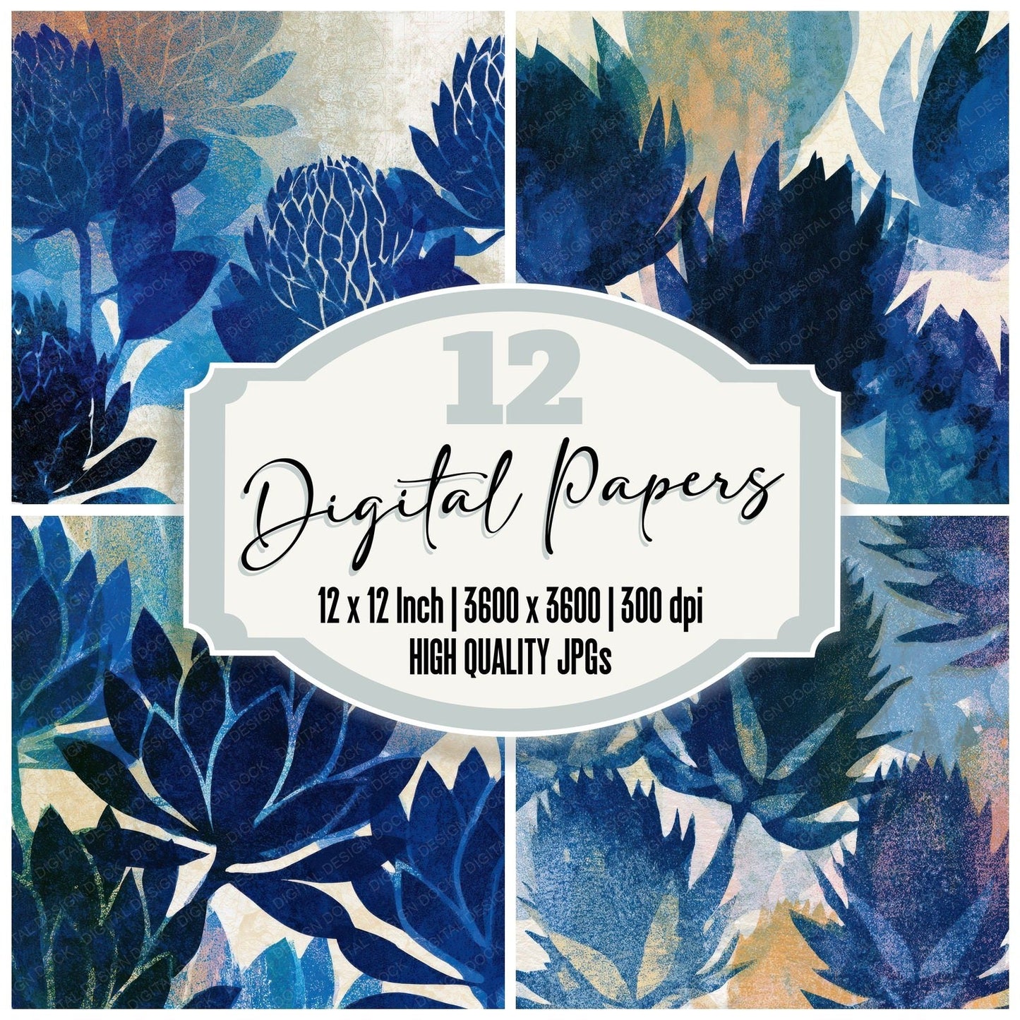 Risograph Banksia Indigo Memento Digital Paper Pack (DDD012898)