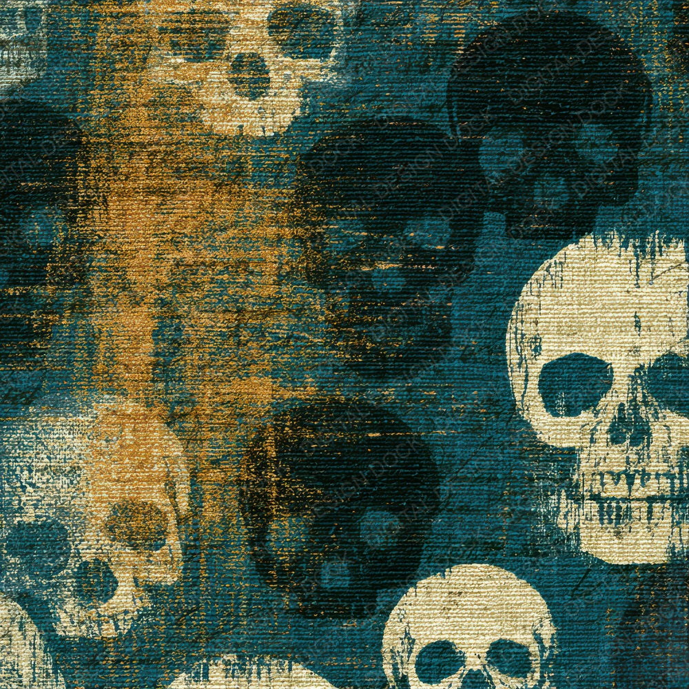 Tapestry Skulls Teal Bone Digital Paper Pack (DDD012901)
