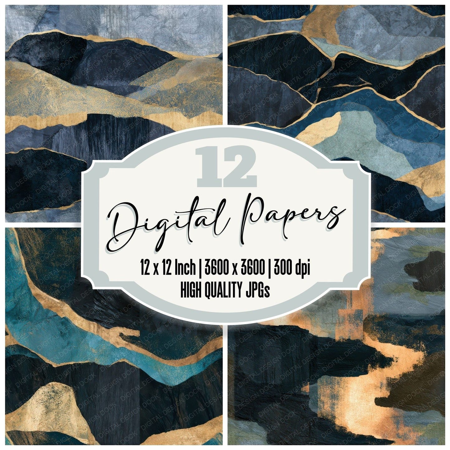 Woodcut Slate Ink Tonal Seamless Digital Paper Pack (DDD012903)