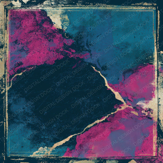 Indian Block Americana Teal Magenta Abstract Digital Paper Pack (DDD012911)