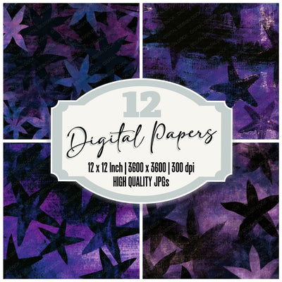 Infrared Haunted Starfish Aubergine Pearl Digital Paper Pack (DDD012912)