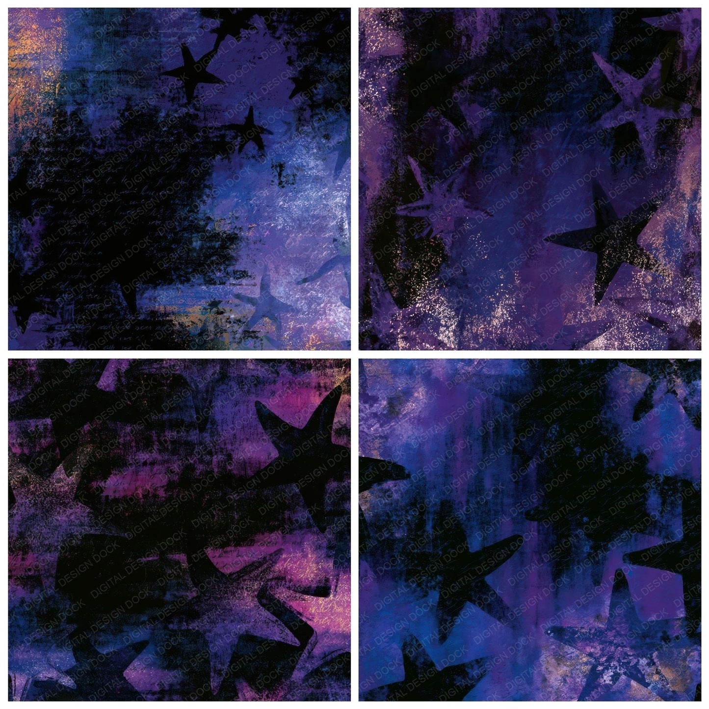 Infrared Haunted Starfish Aubergine Pearl Digital Paper Pack (DDD012912)