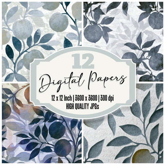 Papercut Haunted Peach Silver Digital Paper Pack (DDD012917)