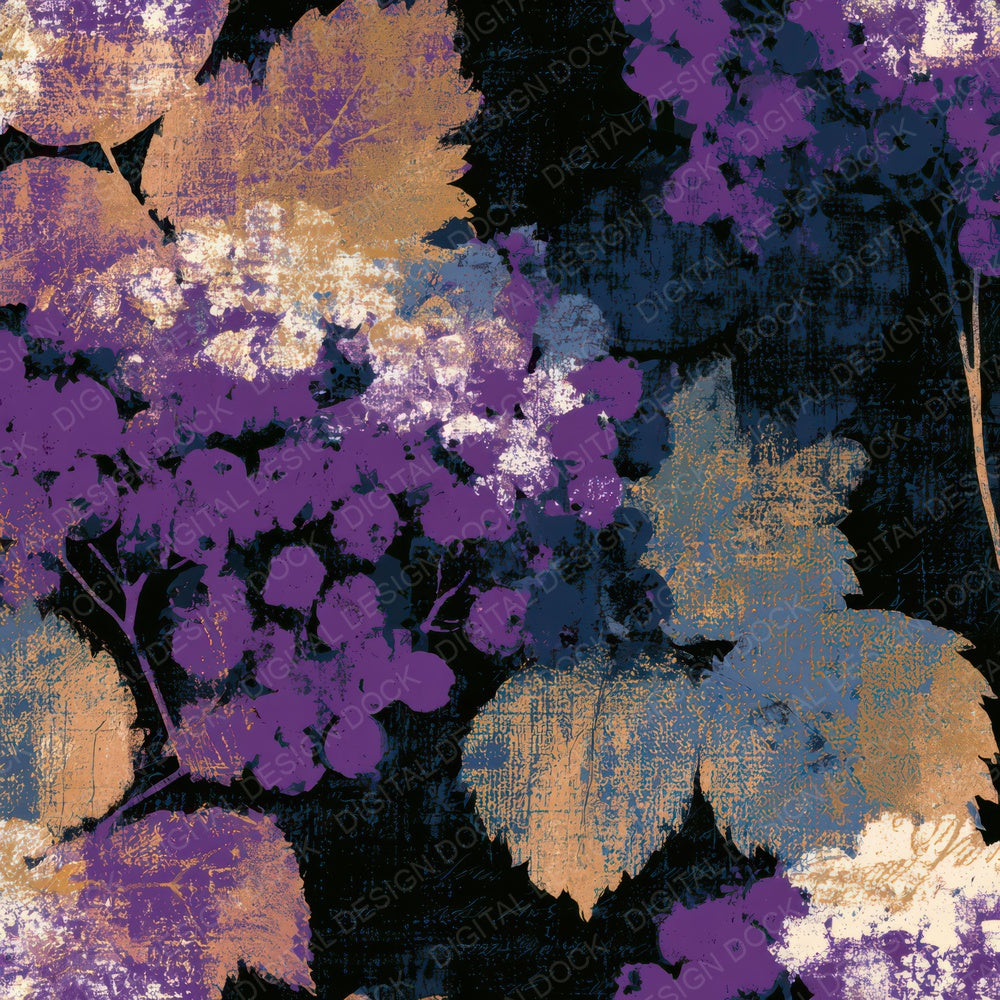 Screenprint Retro Berries Aubergine Pearl Digital Paper Pack (DDD012918)