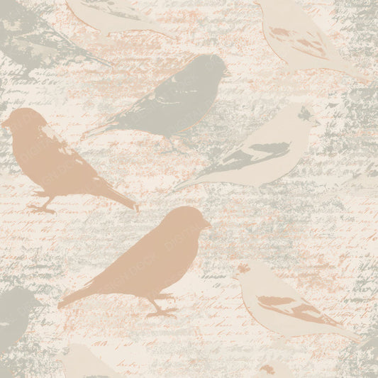 Letterpress Victorian Goldfinch Sand Digital Paper Pack (DDD012934)